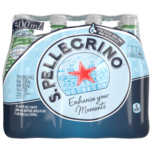 S.Pellegrino Sparkling Natural Mineral Water - 12 pk