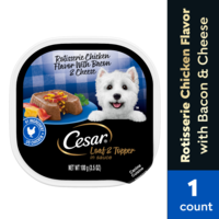 CESAR Loaf & Topper Rotisserie Chicken w/Bacon & Cheese Adult Wet Dog Food