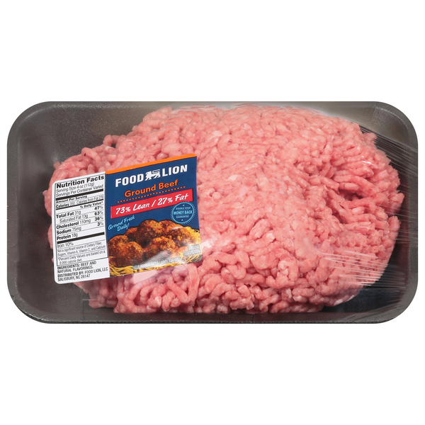 Food Lion 73% Lean 27% Fat Ground Beef Fresh