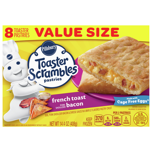 Save on Pillsbury Toaster Scrambles Pastries French Toast Bacon Value