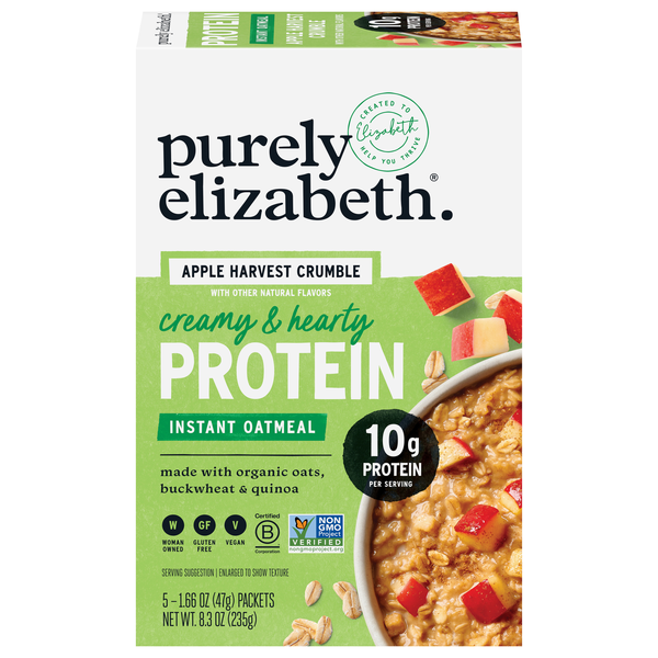 Purely Elizabeth 10g Protein Apple Harvest Crumble Instant Oatmeal - 5 ct