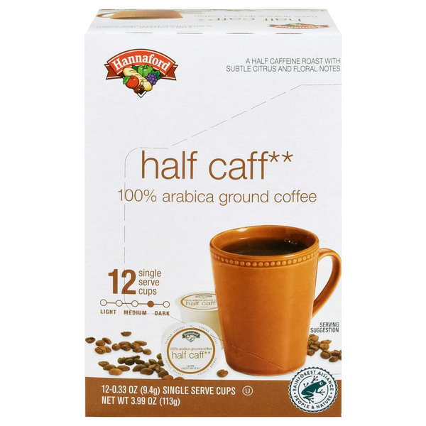 Hannaford Half Caff Medium Dark Roast Single Serve Coffee Cups