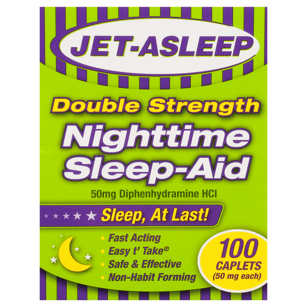 Jet-Asleep Nighttime Sleep-Aid 50 mg Caplets Double Strength