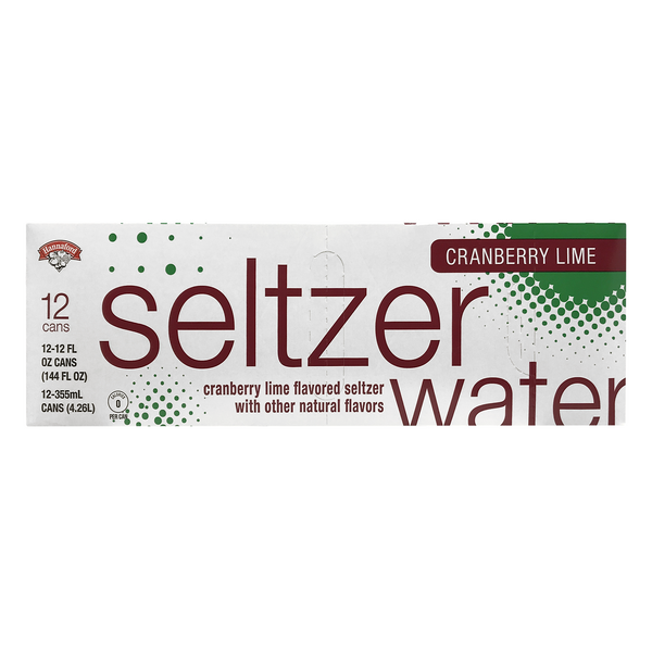 Hannaford Cranberry Lime Seltzer Water - 12 pk