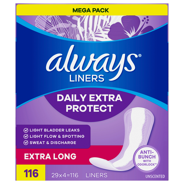 Always Anti-Bunch Xtra Protection Unscented Extra Long Liners
