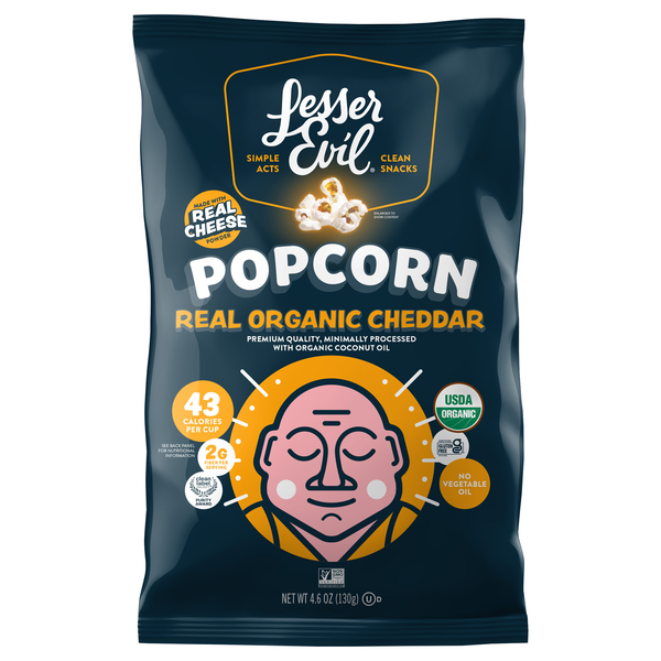 LesserEvil Organic Cheddar Popcorn
