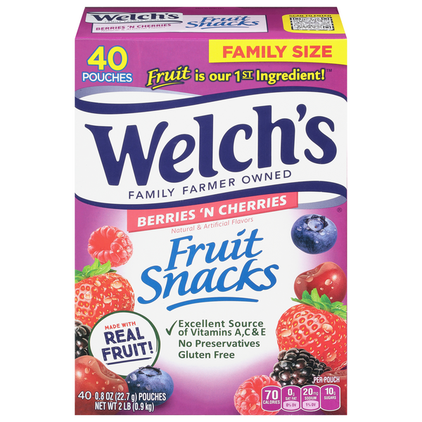 Save on Welch's Fruit Snacks Berries 'N Cherries 40 ct Order Online