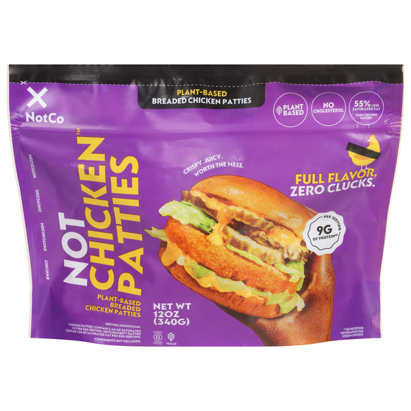NotCo Plant-Based Vegan Not Chicken Patties - 4 ct Frozen