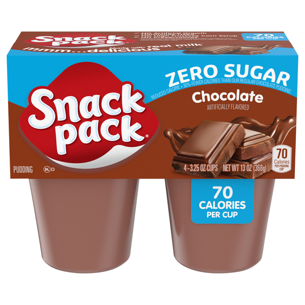 Snack Pack Zero Sugar Chocolate Pudding Cups - 4 ct