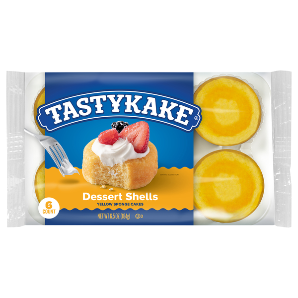 Tastykake Yellow Sponge Cakes Dessert Shells - 6 ct