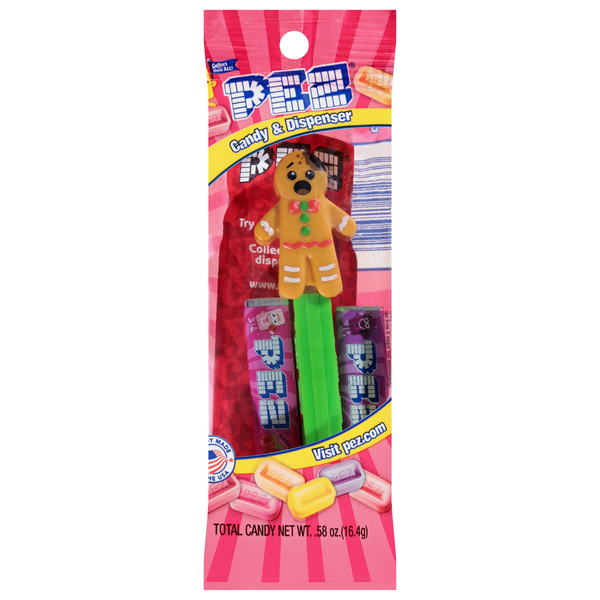PEZ Gingerbread Man Candy & Dispenser