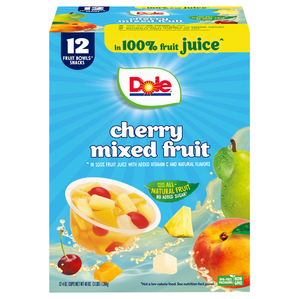 Dole Cherry Mixed Fruit Cups in Juice - 12 ct