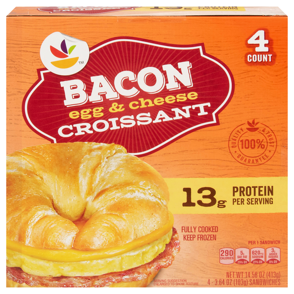 Giant Bacon Egg & Cheese Croissant Sandwiches - 4 ct Frozen