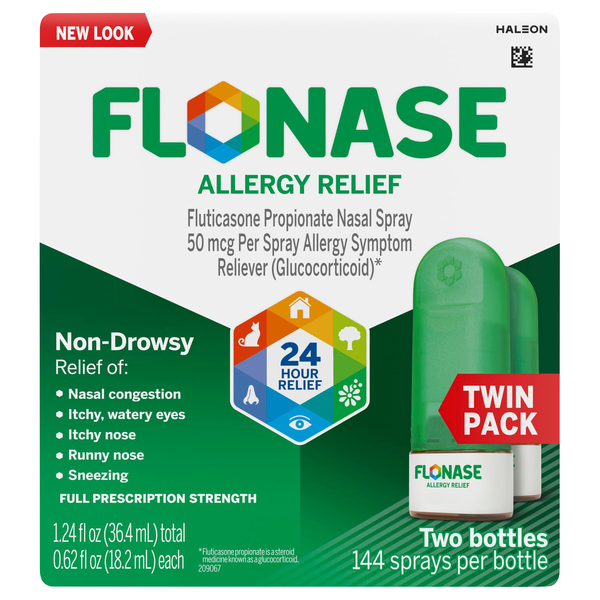 Flonase Allergy Symptom Reliever Nasal Spray Twin Pack