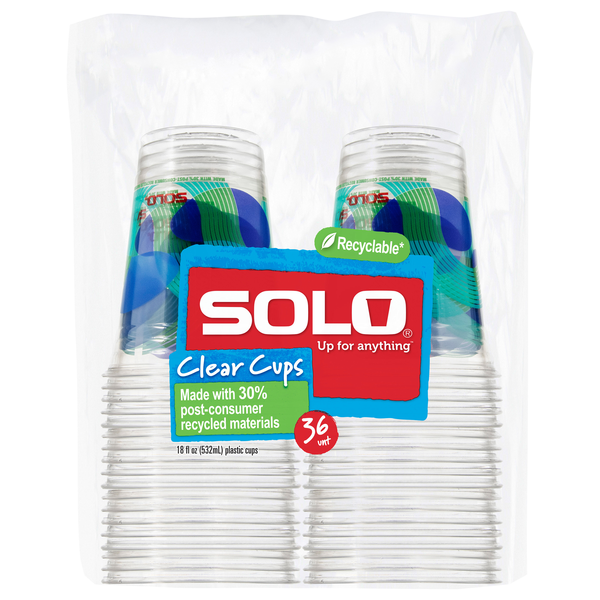 Solo Clear Plastic Cups 18 oz