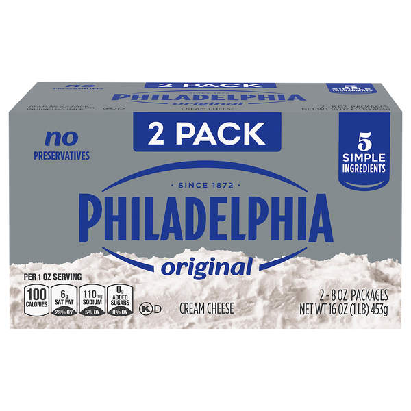 Philadelphia Original Cream Cheese Brick 8 oz/2 ct