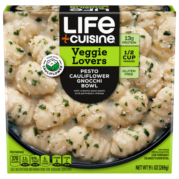 Save on Life Cuisine Veggie Lovers Pesto Cauliflower Gnocchi Bowl Order