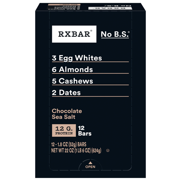 RXBAR Chocolate Sea Salt 12g Protein Bars - 12 ct