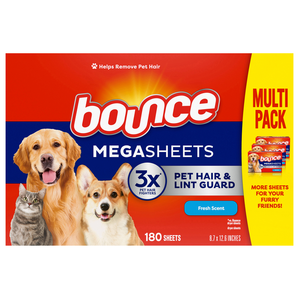 Bounce Pet Hair & Lint Guard Fresh Scent Mega Dryer Sheets