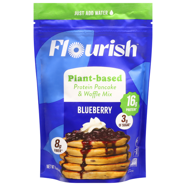 Flourish Plant-Based Gluten Free Blueberry Protein Pancake & Waffle Mix