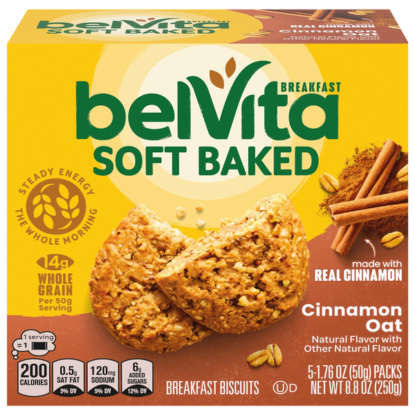 belVita Soft Baked Cinnamon Oat Breakfast Biscuits - 5 ct