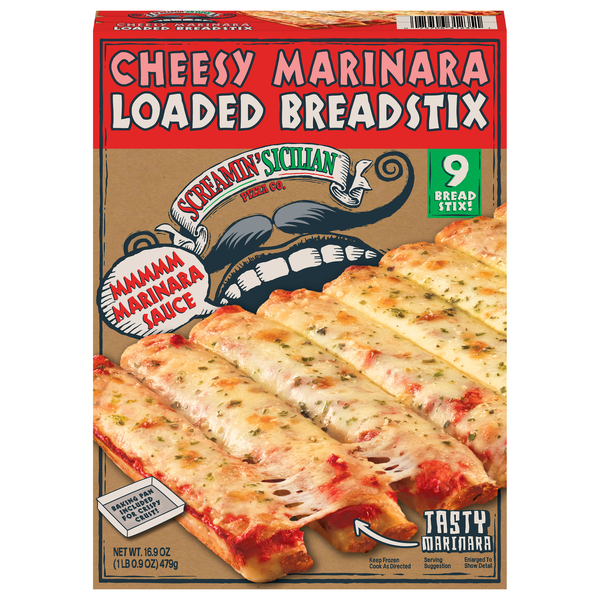 Screamin' Sicilian Cheesy Marinara Loaded Breadstix - 9 ct