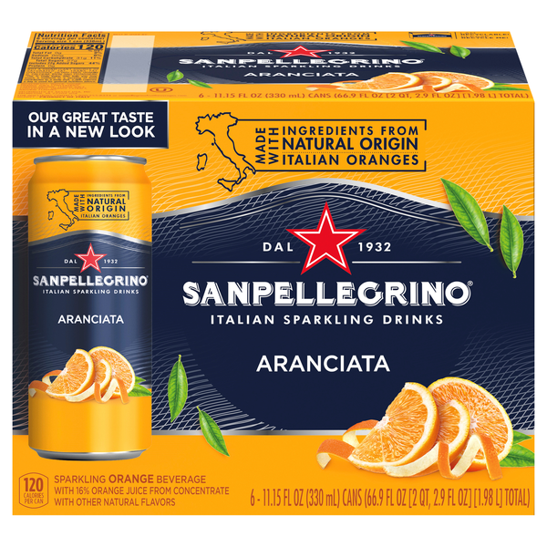 San Pellegrino Italian Aranciata Sparkling Orange Beverage - 6 pk