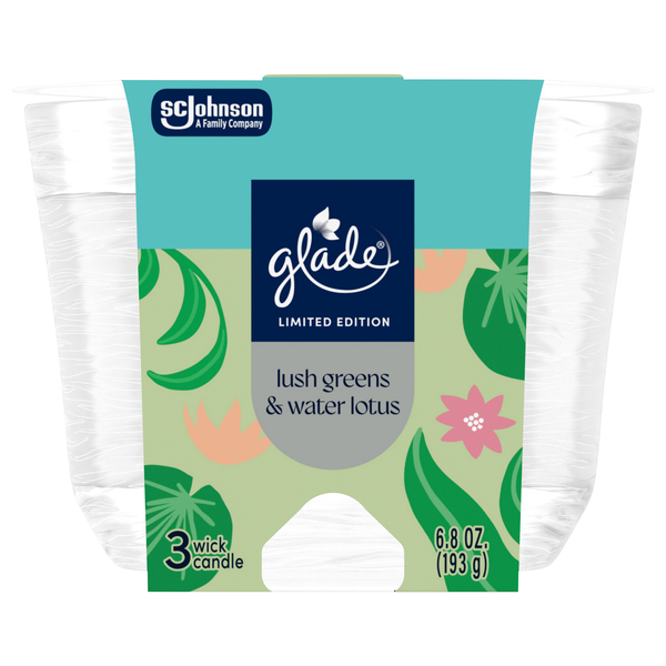 Glade Lush Greens & Water Lotus 3-Wick Candle
