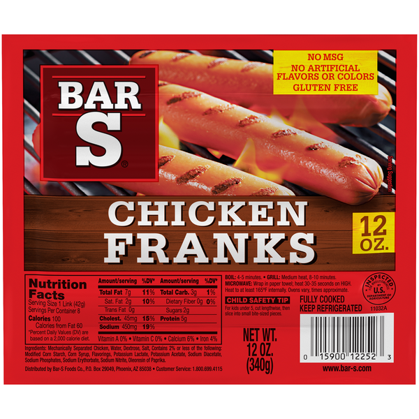 Bar-S Chicken Franks - 8 ct