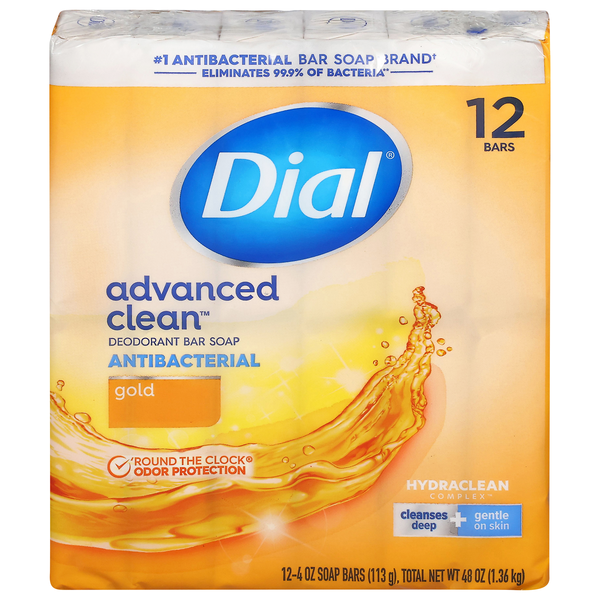 Dial Complete Gold Antibacterial Deodorant Soap Bars - 12 ct
