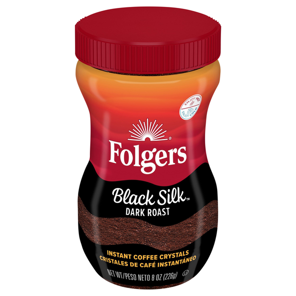 Folgers Black Silk Dark Roast Instant Coffee Crystals