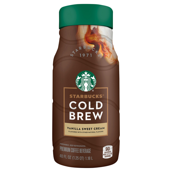 Save on Starbucks Cold Brew Coffee Beverage Vanilla Sweet Cream Order