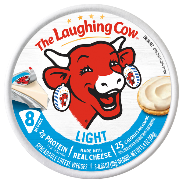 The Laughing Cow Creamy Light Spreadable Cheese Wedges - 8 ct