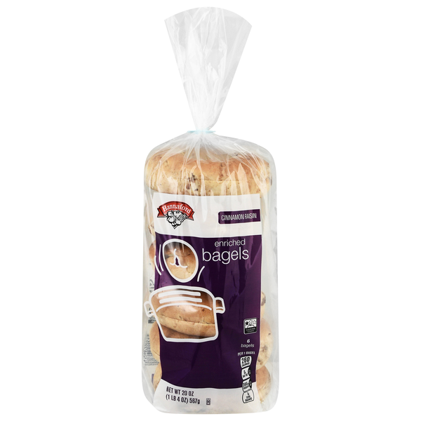 Hannaford Enriched Cinnamon Raisin Bagels - 6 ct