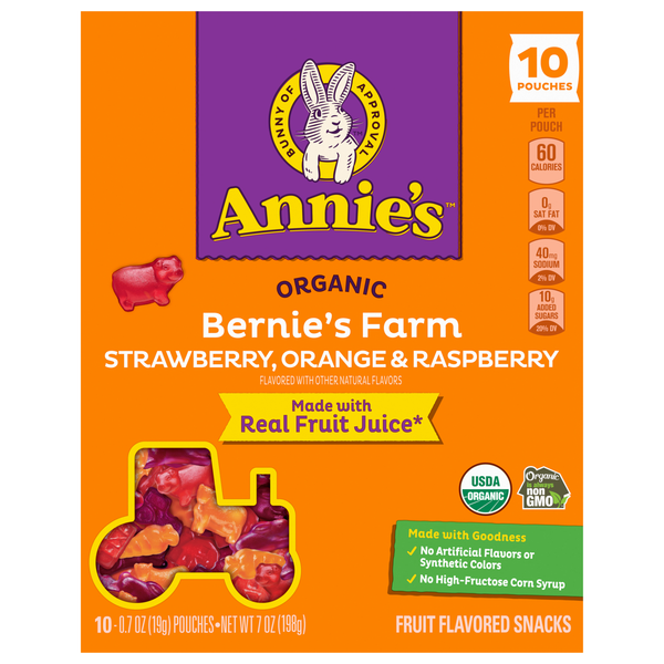 Annie's Fruit Flavored Snacks Bernie's Farm Organic - 10 ct