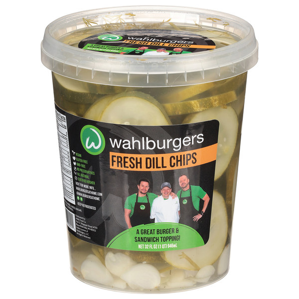 Wahlburgers Fresh Dill Pickle Chips Refrigerated