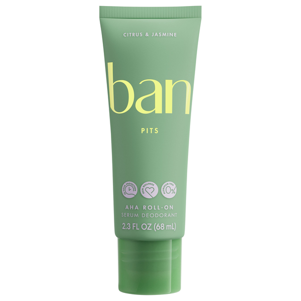 Ban Pits Citrus & Jasmine AHA Roll-On Serum Deodorant