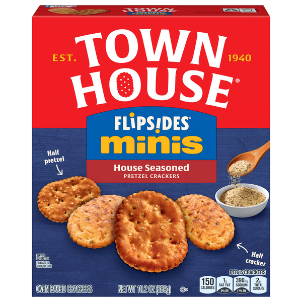 Town House FlipSides Minis House Seasoned Pretzel Crackers