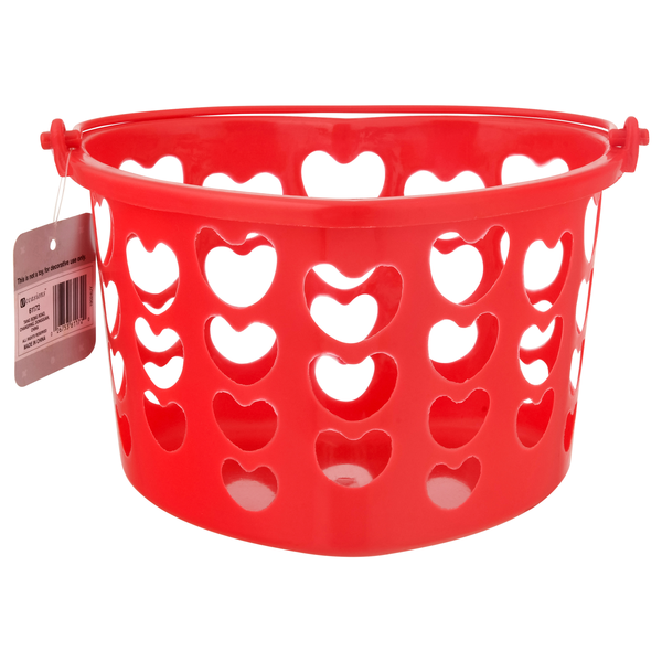 Occasions Heart Shaped Basket Valentine's Day Red