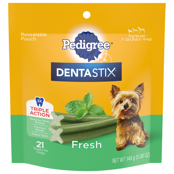 PEDIGREE DENTASTIX Fresh Mint Treats for Toy/Small Dogs - 21 ct