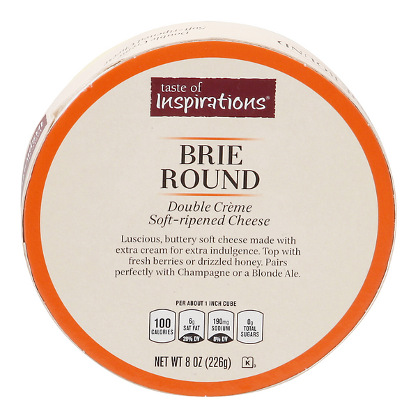 Taste of Inspirations Soft Ripened Double Creme Brie Cheese Wheel