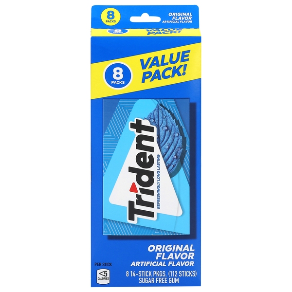 Trident Sugar Free Original Flavor Gum Value Pack - 8 pk
