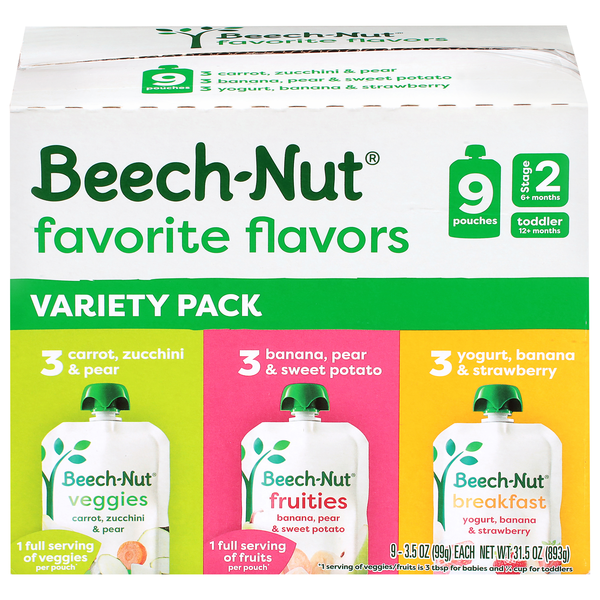 Beech-Nut Favorite Flavors Baby Food Variety Pack - 9 ct
