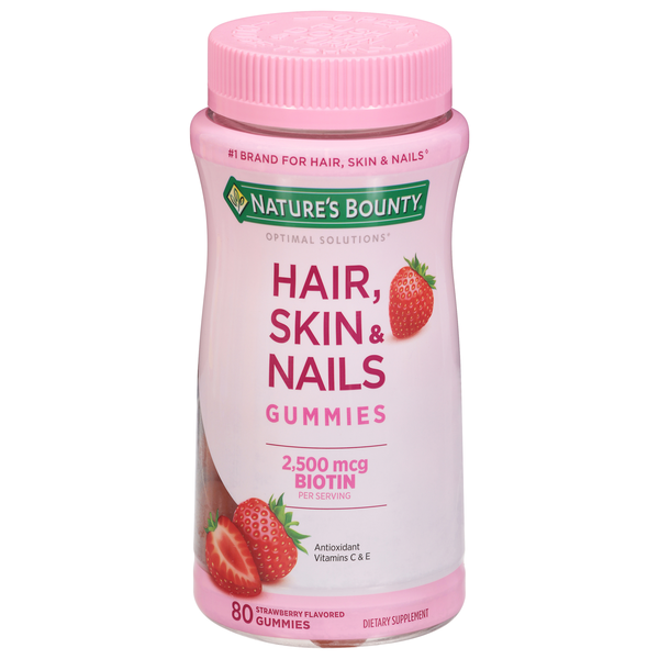 Nature's Bounty Strawberry Multivitamins for Hair Skin & Nails Gummies