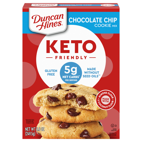 Duncan Hines Keto Friendly Gluten Free Chocolate Chip Cookie Mix