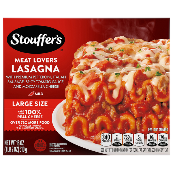 Stouffer's Meat Lovers Lasagna Large Size Frozen Meal