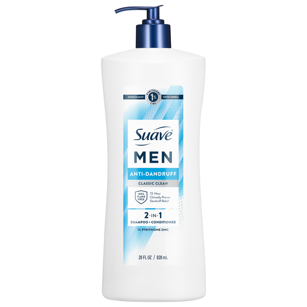 Suave Men Classic Clean Anti-Dandruff 2-in-1 Shampoo & Conditioner