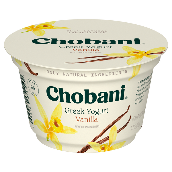 Save on Chobani Greek Yogurt Vanilla Blended 0 Milk Fat Order Online