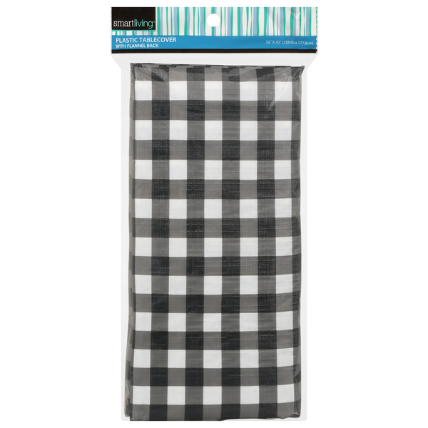 Smart Living Summer Plastic Tablecover with Flannel Back 52 x 70 Inch