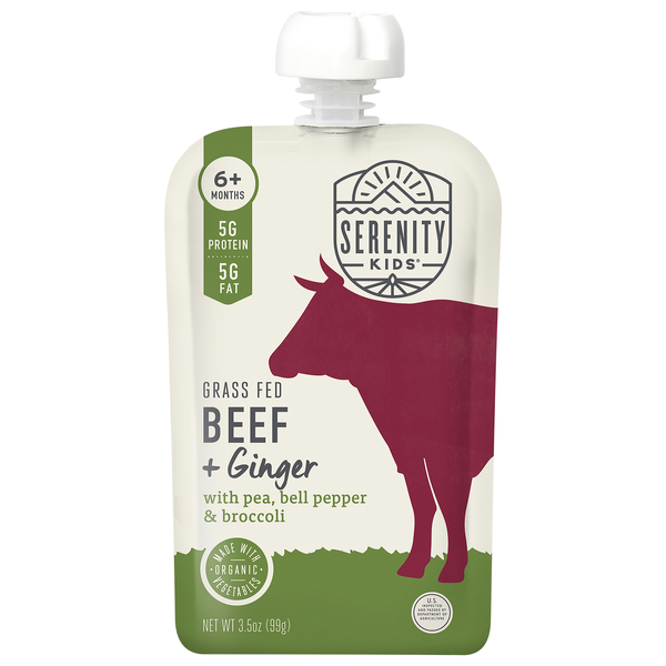 Serenity Kids Grass-fed Beef + Ginger Baby Food 6+m